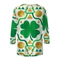 thumbnail image 6 of Pounoo St Patricks Day 3/4 Sleeve Tops for Women St. Pattys Irish Lucky Shamrock Sequin Shirts Outfit Festival Tops Green Clover Clothes Gift, 6 of 8
