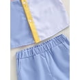 thumbnail image 6 of Kids Boys Summer Clothes Contrast Color Short Sleeve Turn-Down Collar Shirts Tops and Solid Color Shorts 2Pcs Suit, 6 of 8