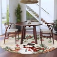 thumbnail image 3 of Large Round Rug 8Ft Washable Non-Slip, Rustic Christmas Snowman Circle Area Rugs for Living Room Bedroom, Xmas Snowflake Elk Tree Balls Indoor Floor Mats Carpet Runner for Home Decor, 3 of 8