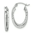 thumbnail image 1 of Beautiful Sterling Silver Rhodium Plated Textured Double Oval Hoop Earrings, 1 of 2