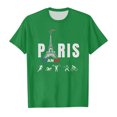 thumbnail image 3 of WEAIXIMIUNG Chemise à Phrase Enfants 2024 Thème France Mode Imprimé Manches Courtes Col Rond T-Shirt Hauts 3-4 Ans, 3 of 4