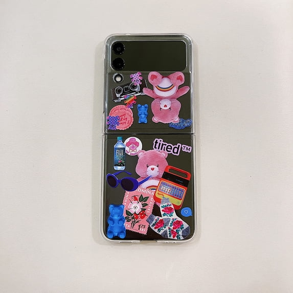 Case for Galaxy Z Flip 3 5G, Cartoon Pattern Printed Slim Hard Back Case Cover Anti Scratch Shockproof Support Wireless Charging, Conque for Samsung Galaxy Z Flip 3 5G 2021