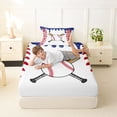 thumbnail image 4 of Erosebridal Blue Ice Cream Twin Sheet Sets,Baseball Ball Games Theme Bedding For Kids Boys 3-Piece, 4 of 6