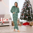 thumbnail image 2 of Adult Christmas Onesie Velociraptor Adult Zipper One-Piece Pajamas Unisex Pajamas with Pockets, 2 of 6