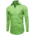 thumbnail image 2 of Omega Italy Men's Long Sleeve Dress Shirt Solid Color Regular Fit 25 Colors, 2 of 5