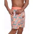 thumbnail image 4 of Mowujeit Mens Swim Trunks Quitck Dry Beach Shorts with Zipper Pockets and Compression Liner-Orange Blue S, 4 of 9
