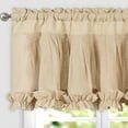 thumbnail image 2 of Alishomtll Linen Ruffle Valance Curtains Rod Pocket Window Drapes Light Filtering 52"W×18"L, 2 of 6