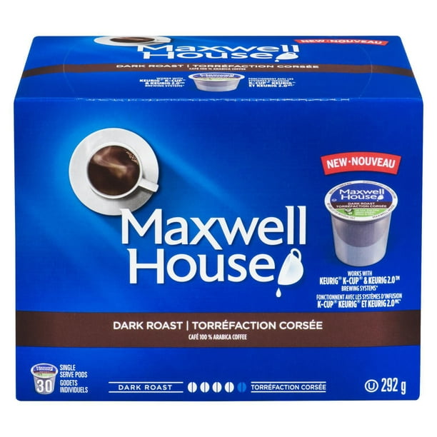 Dosettes de café de torréfaction corsée Maxwell House 292g, 30&nbsp;dosettes