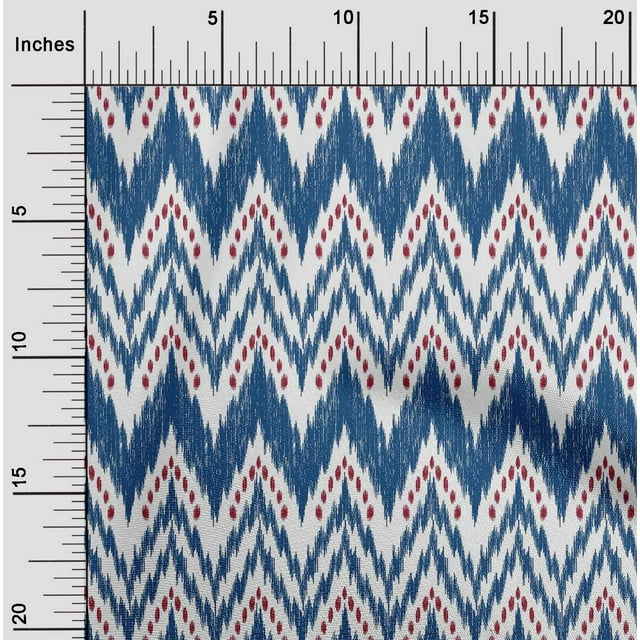 oneOone Cotton Cambric Fabric Chevron Ikat Print Fabric BTY 56 Inch Wide