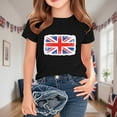 thumbnail image 4 of Jinhomg Kids Summer Tee Shirts Short Sleeve British Flag Graphic T-Shirt Lightweight Comfy Crew Neck Everyday Tops Black 3 Years, 4 of 5