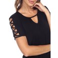 thumbnail image 5 of White Mark Women's Keyhole Neck Short Crisscross Sleeve Top, 5 of 5