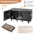 thumbnail image 3 of Gymax Meuble Télé pour Litière de Chat, Armoire, Maisonnette Dissimulée pour Chat, Salle de Bain avec 2 Portes, 3 of 10