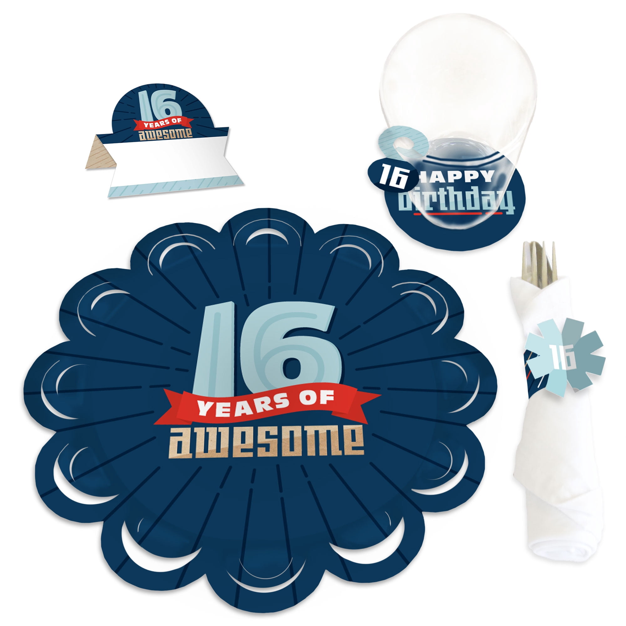 Big Dot of Happiness Boy 16th Birthday Sweet Sixteen Birthday Party