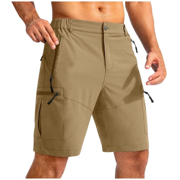 pstuiky Abreviatura para hombres, Pantalones cortos casuales de secado rápido para hombre, con cintura elástica y bolsillos con cremallera Pantalones cortos de golf