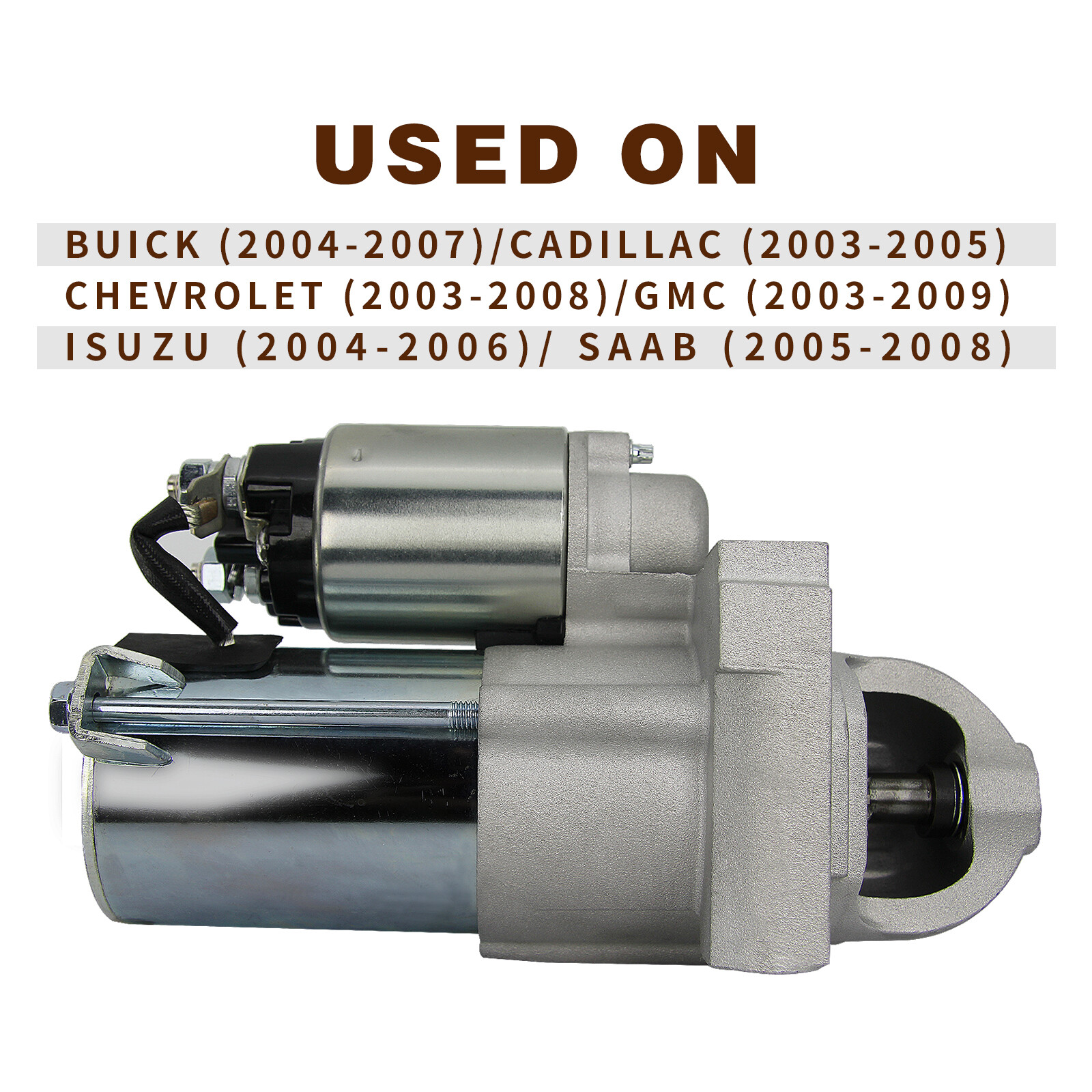 Starter Motor for Chevy Silverado/Tahoe/Suburban/Sierra/Express 4.8L 5.3L 2003-2008 Replaces 8000150, 6494, SDR0270, 12568051