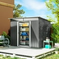 thumbnail image 2 of Outsunny 8.5' x 6' Garden Storage Shed with Skylight, Dark Grey, 2 of 10