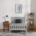 thumbnail image 5 of Ktaxon Twin Bed Frame,Solid Pine Wood Twin Platform Bed Frame, Bedroom Twin Bed with Headboard for Adults, Gray, 5 of 15