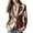 Brown Single Button, variant on Long-Sleeved Lapel Cow Print Cropped Jacket Button Down Blazer for Women Slim Fit Fall Outftis Brown Single Button L