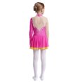 thumbnail image 2 of iixpin Kids Girls Shiny Ballet Dance Tutu Dress Mesh Splice Gymnastics Skirted Leotard Competition Outfits Hot Pink 8, 2 of 7