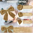 thumbnail image 3 of 24Pcs 5.9 * 5.9in Velvet Bows for Christmas Tree, Bows with Twist Tie, Bulk Red Velvet Ornaments for Wreath Garland Gift Wrapping, Wedding Champagne Parties Christmas Decorations(Camel), 3 of 13