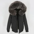 thumbnail image 2 of Parkas de invierno de alta gama de nuevo diseño para mujer, prendas de vestir exteriores de diseño corto informal, chaquetas de plumón con capucha y gran decoración de piel, 2 of 4