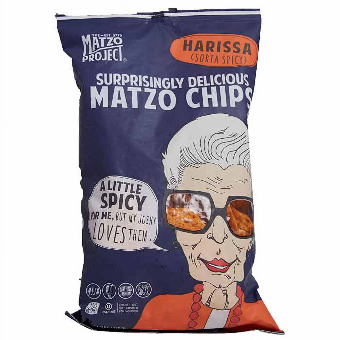The Matzo Project Matzo Chips, Salted, Kosher, Vegan, Nut-Free, No Trans Fat, Nothing Artificial, 6 oz