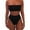 Black, variant on 1 Set Bikini Set Solid Color Elastic High Waist Strapless Summer Lady Swimsuit for Swimming