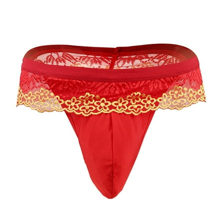 Red Thong for Mens Lace Spandex Midi Sexy Lingeries Underwear Thong Skirt Man 2025 Clothes Y2K One Size