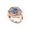 Rose Gold, variant on Women's Queen Era Diamond Aquamarine Ring In Rose Gold Plated