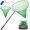 Green, variant on QualyQualy Foldable Pier Fishing Net 23" with Rust-Proof Stainless Steel Ring & Heavy-Duty Poly Mesh | Saltwater & Freshwater Landing Net for Kayak, Bridge Fishing Lightweight Durable Design
