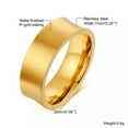 thumbnail image 5 of 18K Gold Plated Stainless Steel Band 7mm Men's Matte Finished Ring #8 9 10 11 12, 5 of 6