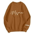 thumbnail image 4 of Women Sweatshirts Oversize MAMA Letter Print Crew Neck Long Sleeve \ Loose Workout Shirt Brown, 4 of 4