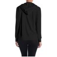 thumbnail image 3 of Women's Zip Up Active Yoga Gym Casual Thin Cotton Long Sleeve Jacket Hoodie (Black, XLarge, Plus Size), 3 of 3
