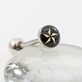 thumbnail image 2 of Surgical Steel Tongue Ring Straight Barbell 14 Gauge  Nautical Star, 2 of 4