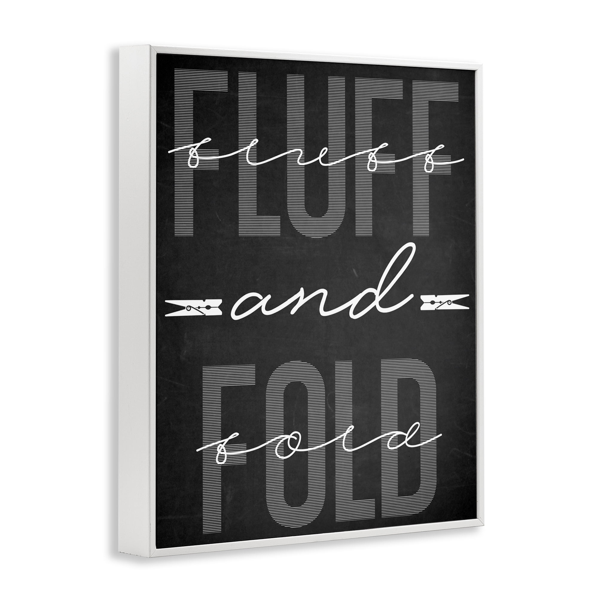 Fluff & Fold Black Minimal White Framed Giclee Art, design by Marcus Prime