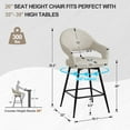 thumbnail image 4 of ANMINY Swivel Bar Stools PU Leather Upholstered Modern Bar Chairs, Set of 4, 26" Counter Height Bar Stools with Hollow Back Island Stools for Home Bar Kitchen Pub, 4 of 11
