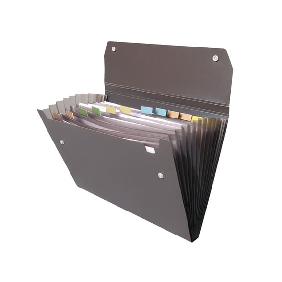 Tunhigl 12-Pocket Accordion File Folder, A4 Plastic Document Folder with Snap Closure for School, Office & Home