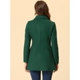 thumbnail image 4 of Abrigo Largo De Invierno Con Cuello Peter Pan Y Doble Botonadura Para Mujer Verde oscuro2 XS, 4 of 7