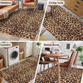 thumbnail image 5 of Rectangle Rug 4x6Ft, Retro Leopard Stripes Soft Non-Slip Washable Felt Carpet Pad, Brown Black Colored Blocks Area Rugs for Living Room Bedroom Kids Room, 5 of 9