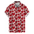 thumbnail image 3 of Camisetas de manga corta para hombre, con estampado 3D de amor, gráfico, camisas de botones para el día de San Valentín, blusa informal de verano para playa para hombre, 3 of 5