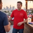 thumbnail image 3 of Havenx Men's 4th Of July Shirts Short Sleeve Crewneck Shirt American Flag Design Tshirts 250 Year American Anniversary Freedom Tee,Red XL, 3 of 4