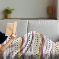thumbnail image 3 of Tribal Soft Flannel Fleece Throw Blanket, Sketch Style Geometric Composition with Triangles Lines and Herringbone Zigzags, Cozy Plush for Indoor and Outdoor Use, 60" x 80", Multicolor, by Ambesonne, 3 of 5