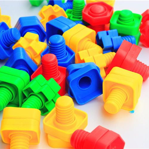 32pcs Plastic Screw Building Blocks Insert Nuts Set Children Kids Education Toys 