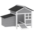 thumbnail image 1 of PawHut Wooden Chicken Coop, Rabbit Hutch with Nesting Box, 36" x 25" x 27", 1 of 10