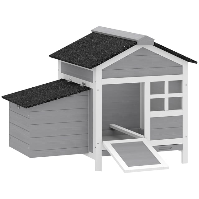 PawHut Wooden Chicken Coop, Rabbit Hutch with Nesting Box, 36" x 25" x 27"