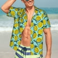 thumbnail image 5 of Picia Lemon1 Gentle Cotton Regular Fit Short Sleeve Casual Hawaiian Shirt for Men-X-Large, 5 of 9