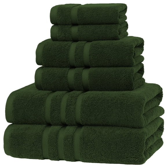 Veteran Textile LLC Hôtel de Luxe & Spa, Coton Turc, Ensemble de 6 Serviettes, Max-Douxesse par Veteran Textile (Vert Foncé)