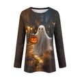 thumbnail image 6 of CLOISE Plus Size Shirts for Women Halloween Crew Neck Casual Pullover Ghost Long Sleeve Tee Tops Fall Slim Clothing for Daily Wear Multicolor S, 6 of 8