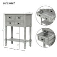 thumbnail image 3 of Solid Wood Narrow Console Table, Silver Console Table with 3 Drawers Storage and Shelf, Entrance Table in Hallway, Sofa Tables for Living Room, 3 of 9