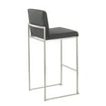 thumbnail image 6 of Fuji High Back Bar Stool Set of 3 Steel, Bar Chairs Set of 3, Stainless Steel Bar Stools, Bar Stools Set of 3 with Backs (Charcoal Fabric), 6 of 6